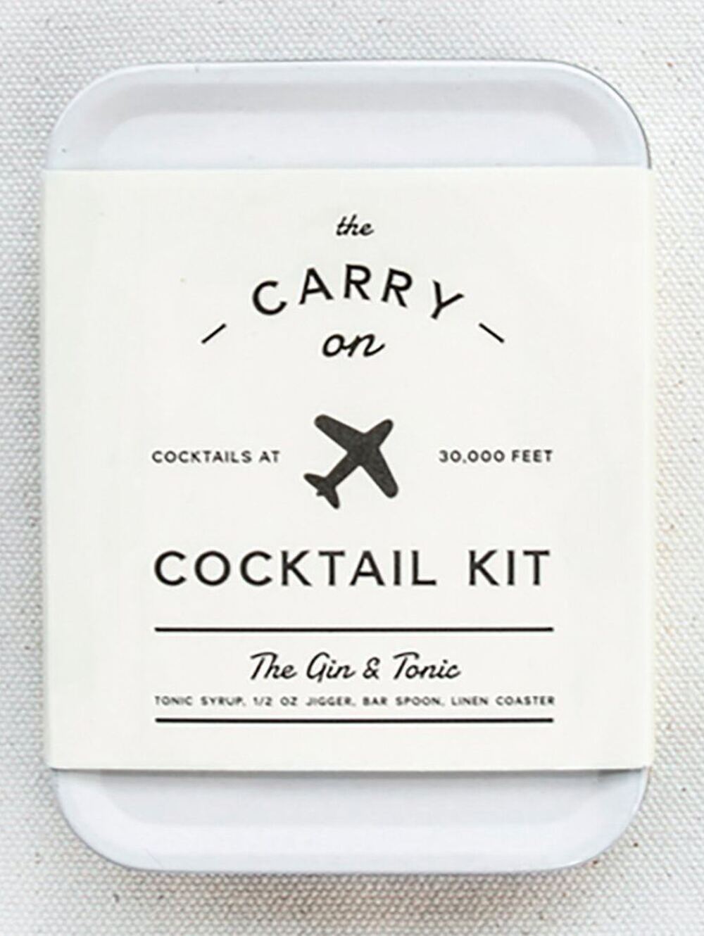 The Carry On Cocktail Kit - The Gin & Tonic White Travel Tin By W&P Design